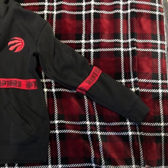 NBA Raptors Kids Black Hoodie with Red Accents - Picture 4 of 6